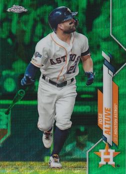 2020 Topps Chrome - Green Wave Refractor #42 Jose Altuve Front