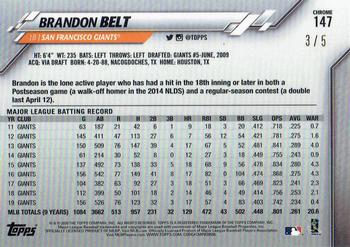 2020 Topps Chrome - Red Refractor #147 Brandon Belt Back