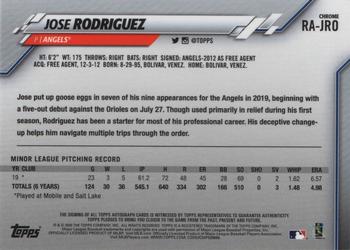 2020 Topps Chrome - Rookie Autographs #RA-JRO Jose Rodriguez Back