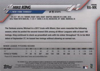 2020 Topps Chrome - Rookie Autographs #RA-MK Mike King Back