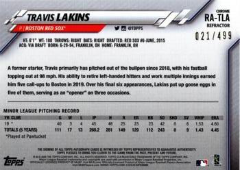 2020 Topps Chrome - Rookie Autographs Refractor #RA-TLA Travis Lakins Back