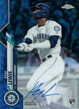 2020 Topps Chrome - Rookie Autographs Blue Wave Refractor #RA-KL Kyle Lewis Front
