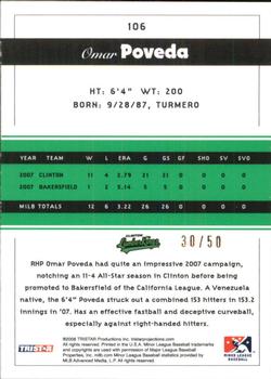 2008 TriStar PROjections - Green #106 Omar Poveda Back