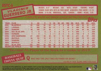2020 Topps Chrome - 1985 Topps Baseball 35th Anniversary #85TC-6 Vladimir Guerrero Jr. Back