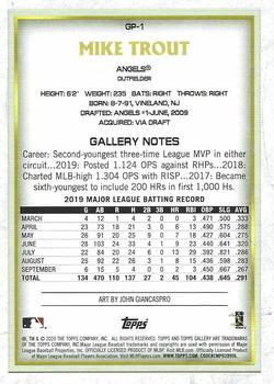 2020 Topps Chrome - Topps Gallery NBCD Preview #GP-1 Mike Trout Back