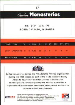 2008 TriStar PROjections - Reflectives #27 Carlos Monasterios Back