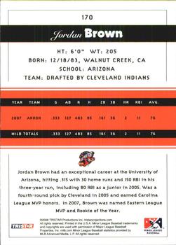 2008 TriStar PROjections - Reflectives #170 Jordan Brown Back