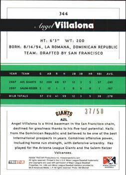 2008 TriStar PROjections - Reflectives Green #344 Angel Villalona Back