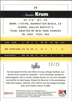 2008 TriStar PROjections - Reflectives Yellow #26 Austin Krum Back
