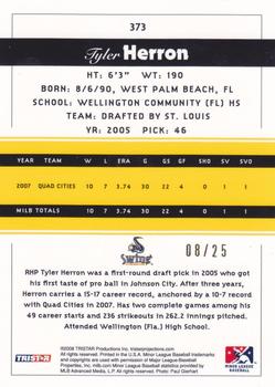 2008 TriStar PROjections - Yellow #373 Tyler Herron Back