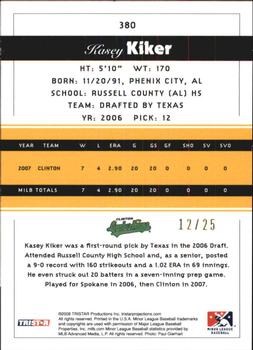2008 TriStar PROjections - Yellow #380 Kasey Kiker Back