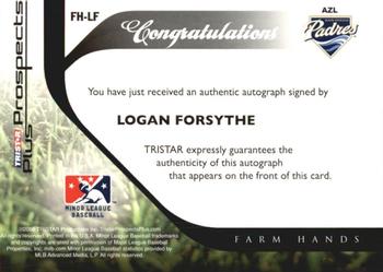 2008 TriStar Prospects Plus - Farm Hands Autographs #FH-LF Logan Forsythe Back
