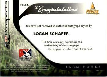 2008 TriStar Prospects Plus - Farm Hands Autographs #FH-LS Logan Schafer Back