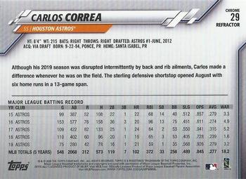 2020 Topps Chrome - Sepia Refractor #29 Carlos Correa Back