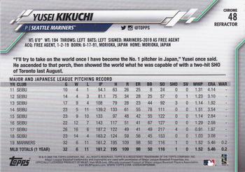 2020 Topps Chrome - Sepia Refractor #48 Yusei Kikuchi Back