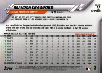 2020 Topps Chrome - Sepia Refractor #88 Brandon Crawford Back