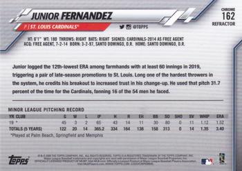 2020 Topps Chrome - Sepia Refractor #162 Junior Fernandez Back