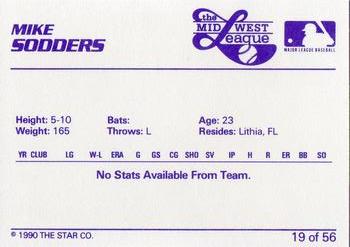 1989 Star Midwest League All-Stars #19 Mike Sodders Back