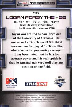 2008 TriStar Prospects Plus - Green #56 Logan Forsythe Back