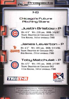 2008 TriStar Prospects Plus - Green #149 James Leverton / Justin Bristow / Toby Matchulat Back