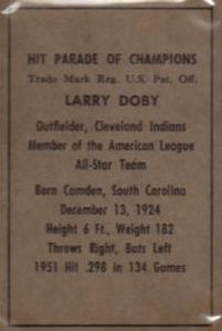 1952 Berk Ross #NNO Larry Doby Back