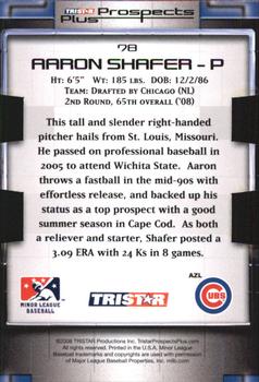 2008 TriStar Prospects Plus - PROminent Die Cut Green #78 Aaron Shafer Back