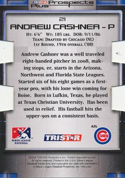 2008 TriStar Prospects Plus - PROminent Die Cut Orange #21 Andrew Cashner Back