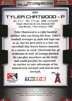 2008 TriStar Prospects Plus - PROminent Die Cut Yellow #89 Tyler Chatwood Back