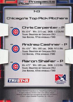 2008 TriStar Prospects Plus - PROminent Die Cut Yellow #143 Andrew Cashner / Aaron Shafer / Chris Carpenter Back