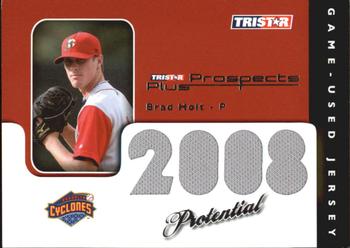 2008 TriStar Prospects Plus - PROtential Game Used #P-BH Brad Holt Front