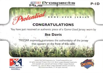 2008 TriStar Prospects Plus - PROtential Game Used Gold #PID Ike Davis Back