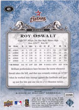2008 Upper Deck A Piece of History - Blue #41 Roy Oswalt Back