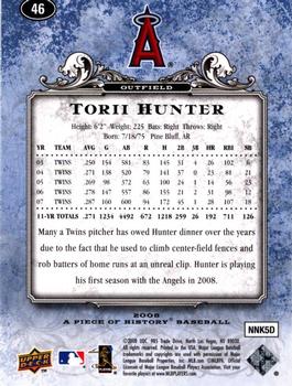 2008 Upper Deck A Piece of History - Blue #46 Torii Hunter Back