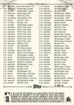 2008 Topps Moments & Milestones - Checklist #1 Cards #1 - 134 Back