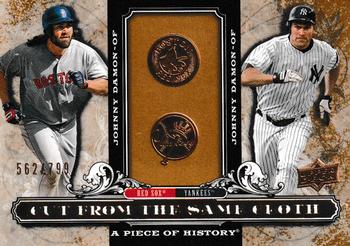 2008 Upper Deck A Piece of History - Cut From the Same Cloth #CSC-DD Johnny Damon / Johnny Damon Front