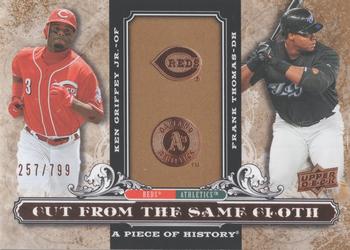 2008 Upper Deck A Piece of History - Cut From the Same Cloth #CSC-GT Ken Griffey Jr. / Frank Thomas Front