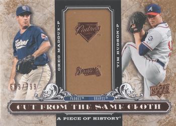 2008 Upper Deck A Piece of History - Cut From the Same Cloth #CSC-HM Greg Maddux / Tim Hudson Front