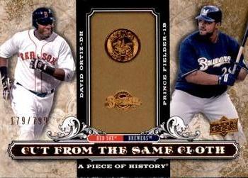 2008 Upper Deck A Piece of History - Cut From the Same Cloth #CSC-OF David Ortiz / Prince Fielder Front