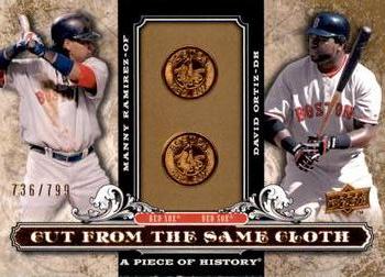 2008 Upper Deck A Piece of History - Cut From the Same Cloth #CSC-OR Manny Ramirez / David Ortiz Front