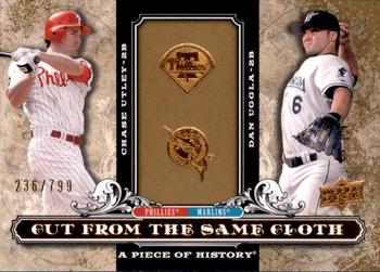 2008 Upper Deck A Piece of History - Cut From the Same Cloth #CSC-UU Chase Utley / Dan Uggla Front
