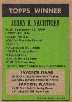 1972 Topps Winners #NNO Jerry R. Nachtrieb Back
