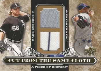 2008 Upper Deck A Piece of History - Cut From the Same Cloth Dual Jersey #CSC-BS Mark Buehrle / Johan Santana Front