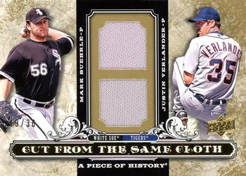 2008 Upper Deck A Piece of History - Cut From the Same Cloth Dual Jersey #CSC-BV Mark Buehrle / Justin Verlander Front