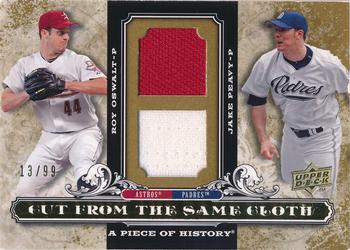 2008 Upper Deck A Piece of History - Cut From the Same Cloth Dual Jersey #CSC-PO Roy Oswalt / Jake Peavy Front