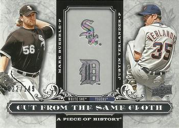 2008 Upper Deck A Piece of History - Cut From the Same Cloth Silver #CSC-BV Mark Buehrle / Justin Verlander Front