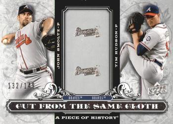 2008 Upper Deck A Piece of History - Cut From the Same Cloth Silver #CSC-HS John Smoltz / Tim Hudson Front