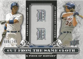 2008 Upper Deck A Piece of History - Cut From the Same Cloth Silver #CSC-OG Carlos Guillen / Magglio Ordonez Front