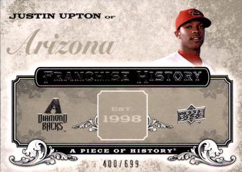2008 Upper Deck A Piece of History - Franchise History #FH-1 Justin Upton Front