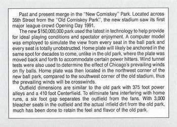 1991 Chicago White Sox New Comiskey Park (unlicensed) #NNO Bo Jackson / Comiskey Park Back