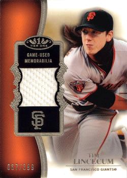 2012 Topps Tier One - Relics #TSR-TL Tim Lincecum Front